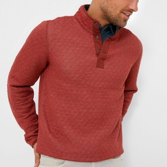 Marine Layer Other - Marine Layer Mens Size XL Corbet Reversible Quilted Pullover Henna Vintage Khaki